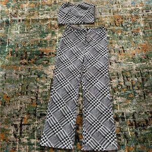 🆕SHEIN Houndstooth Pants Matching Set, Size Medium